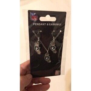 NFL Retro Los Angeles Raiders Pendant and Earring Set